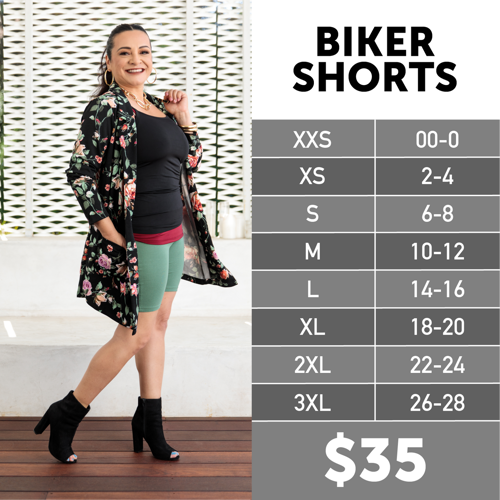 Biker Shorts Size Chart